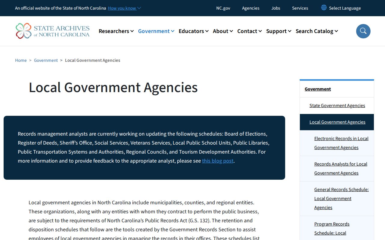 North Carolina Archives local-government records schedule and analyst information for Hyde County arrest archives